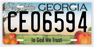 GA license plate CEO6594