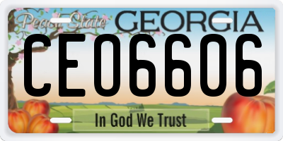 GA license plate CEO6606