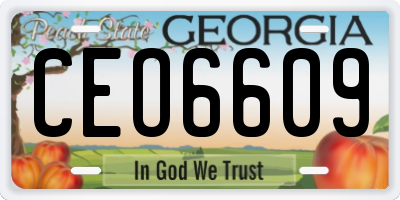 GA license plate CEO6609