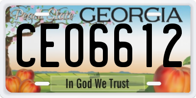 GA license plate CEO6612