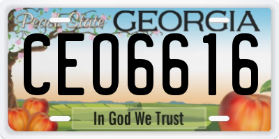 GA license plate CEO6616