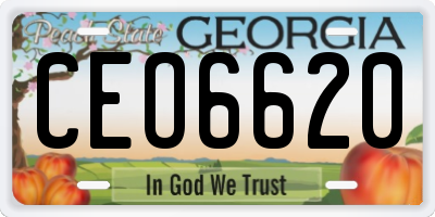 GA license plate CEO6620