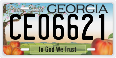 GA license plate CEO6621