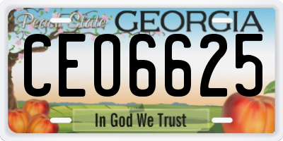 GA license plate CEO6625