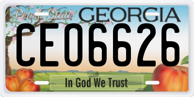 GA license plate CEO6626