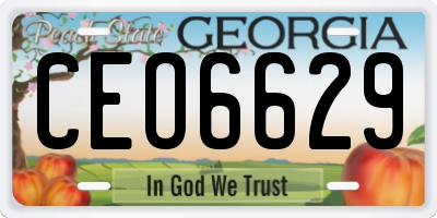 GA license plate CEO6629