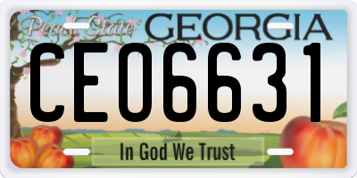 GA license plate CEO6631
