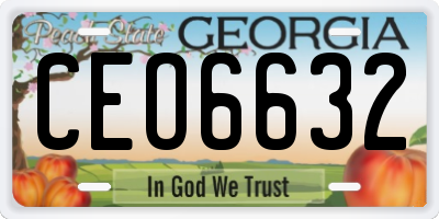 GA license plate CEO6632