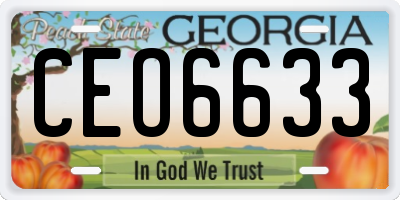 GA license plate CEO6633