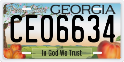 GA license plate CEO6634