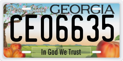 GA license plate CEO6635