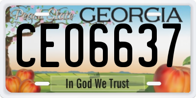 GA license plate CEO6637