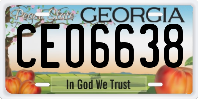 GA license plate CEO6638