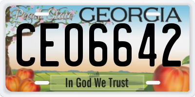 GA license plate CEO6642