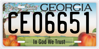 GA license plate CEO6651