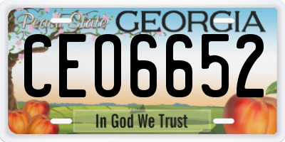 GA license plate CEO6652