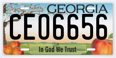 GA license plate CEO6656
