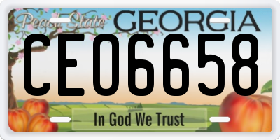 GA license plate CEO6658