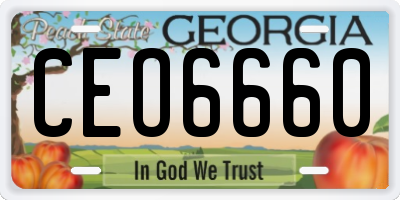 GA license plate CEO6660
