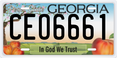 GA license plate CEO6661