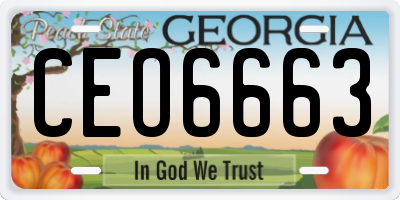 GA license plate CEO6663