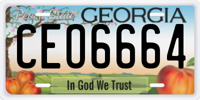 GA license plate CEO6664
