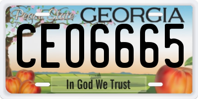 GA license plate CEO6665