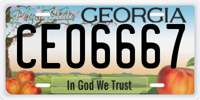 GA license plate CEO6667