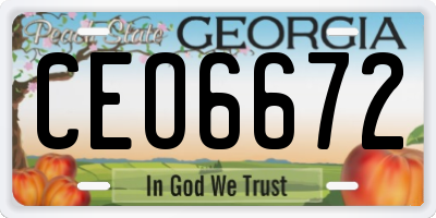 GA license plate CEO6672