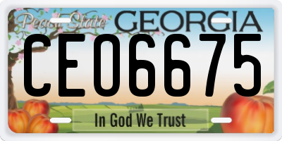 GA license plate CEO6675