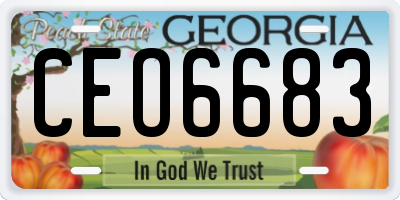 GA license plate CEO6683