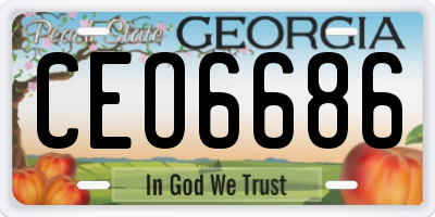 GA license plate CEO6686