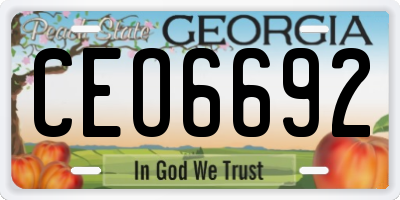 GA license plate CEO6692