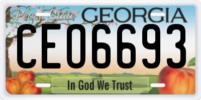 GA license plate CEO6693