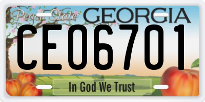 GA license plate CEO6701