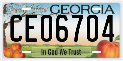GA license plate CEO6704