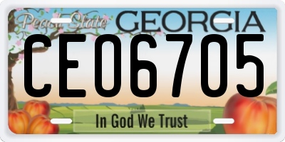 GA license plate CEO6705