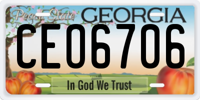 GA license plate CEO6706
