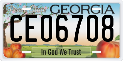 GA license plate CEO6708