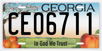 GA license plate CEO6711