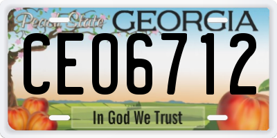 GA license plate CEO6712