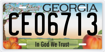 GA license plate CEO6713