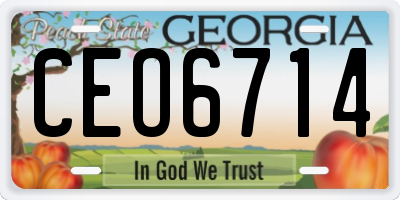 GA license plate CEO6714
