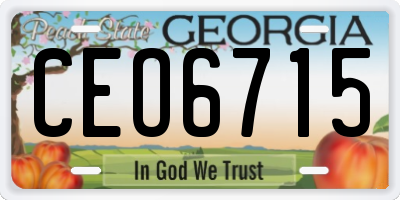 GA license plate CEO6715