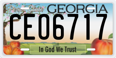 GA license plate CEO6717