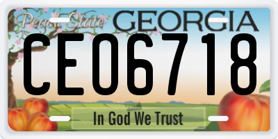 GA license plate CEO6718