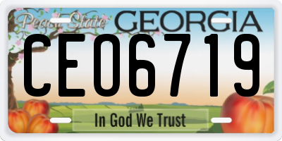 GA license plate CEO6719