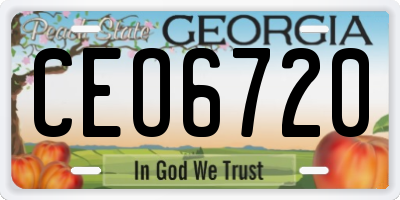 GA license plate CEO6720