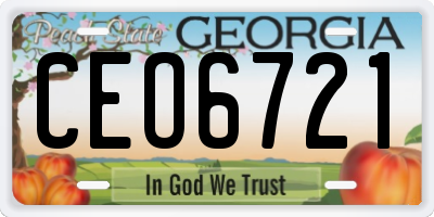 GA license plate CEO6721