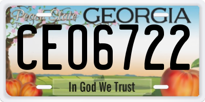GA license plate CEO6722